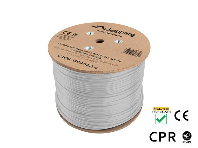 LAN KABEL CAT.6A UFTP 305M SOLID CU LSZH ŠEDÝ CPR