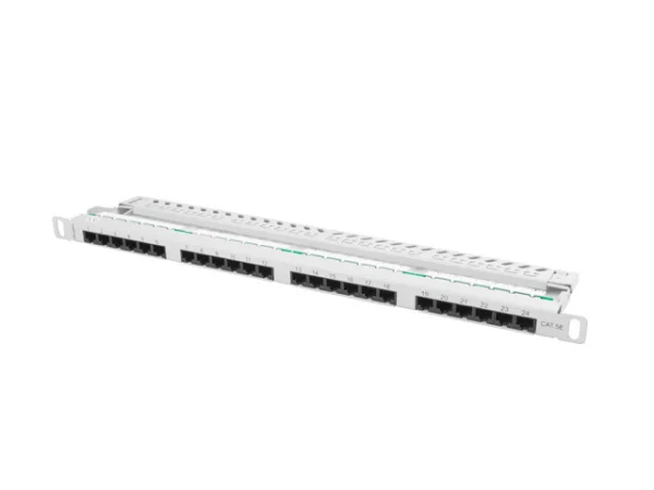 PATCH PANEL 24 PORTŮ 0,5U 19" CAT.5E UTP ŠEDÝ