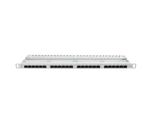 PATCH PANEL 24 PORTŮ 0,5U 19" CAT.5E UTP ŠEDÝ