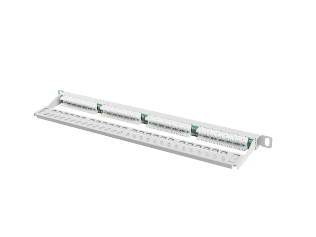 PATCH PANEL 24 PORTŮ 0,5U 19" CAT.5E UTP ŠEDÝ