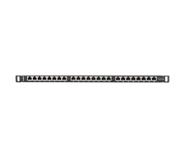 PATCH PANEL 24 PORTŮ 0,5U 19" CAT.5E FTP STÍNĚNÝ ČERNÝ