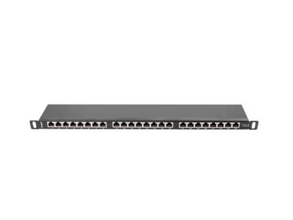 PATCH PANEL 24 PORTŮ 0,5U 19" CAT.6 FTP STÍNĚNÝ ČERNÝ