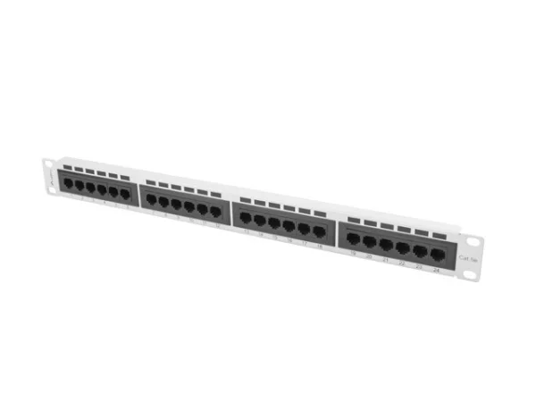 PATCH PANEL 24 PORTŮ 1U 19" CAT.5E UTP ŠEDÝ