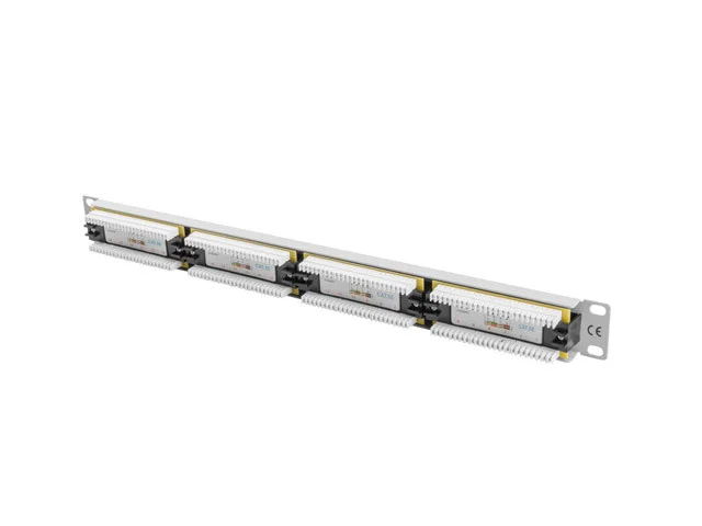PATCH PANEL 24 PORTŮ 1U 19" CAT.5E UTP ŠEDÝ