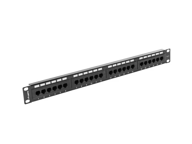 PATCH PANEL 24 PORTŮ 1U 19" CAT.6 UTP ČERNÝ