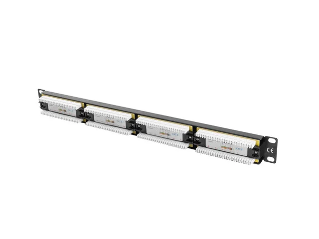 PATCH PANEL 24 PORTŮ 1U 19" CAT.6 UTP ČERNÝ