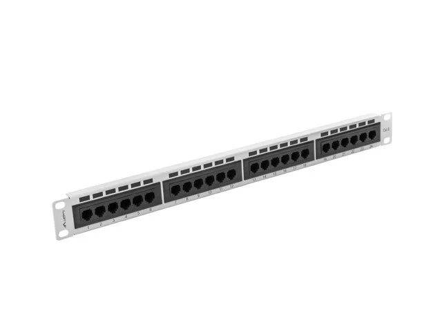 PATCH PANEL 24 PORTŮ 1U 19" CAT.6 UTP ŠEDÝ