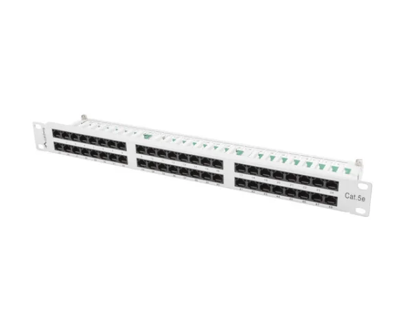 PATCH PANEL 48 PORTŮ 1U 19" CAT.5E UTP ŠEDÝ