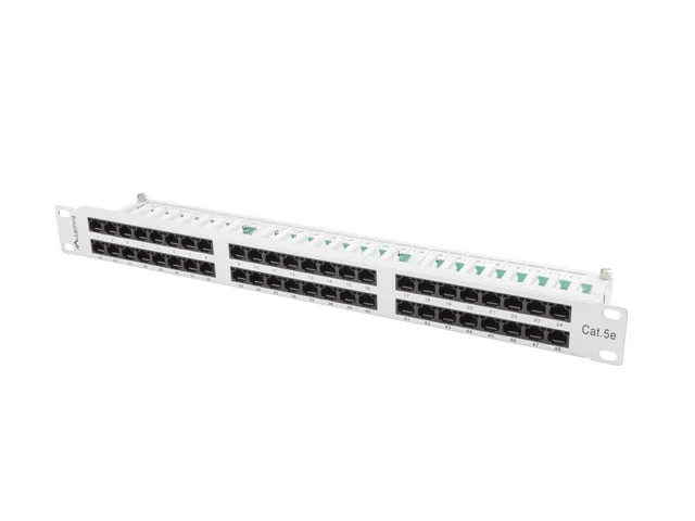 PATCH PANEL 48 PORTŮ 1U 19" CAT.5E UTP ŠEDÝ
