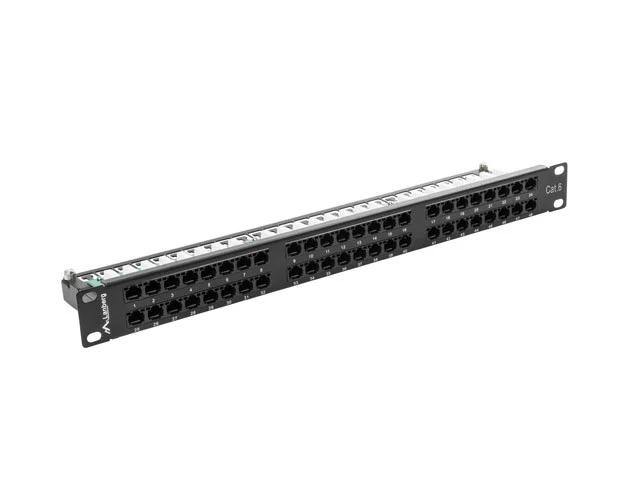 PATCH PANEL 48 PORTŮ 1U 19" CAT.6 UTP ČERNÝ