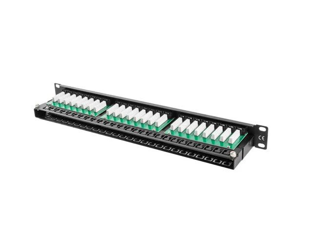 PATCH PANEL 48 PORTŮ 1U 19" CAT.6 UTP ČERNÝ