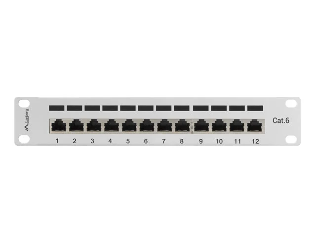 PATCH PANEL 12PORT 1U 10" CAT.6 FTP STÍNĚNÝ ŠEDÝ