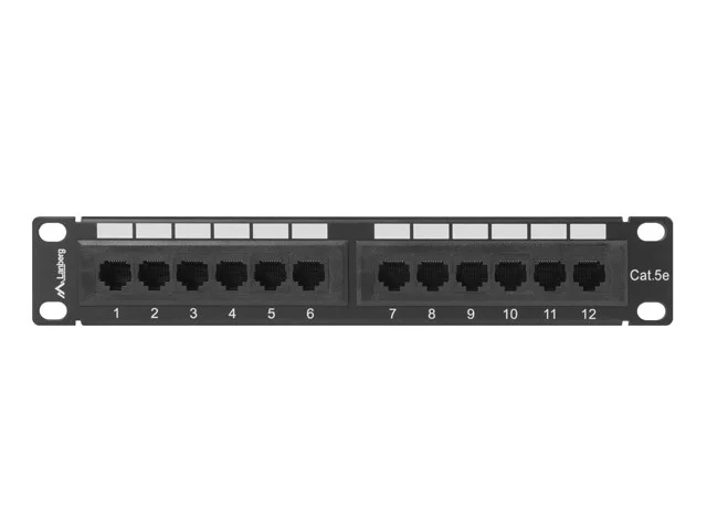 PATCH PANEL 12PORT 1U 10" CAT.5E UTP ČERNÝ