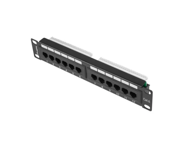 PATCH PANEL 12PORT 1U 10" CAT.6 UTP ČERNÝ