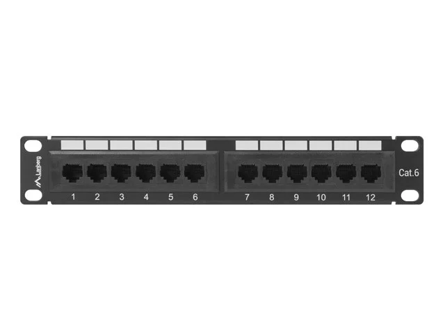 PATCH PANEL 12PORT 1U 10" CAT.6 UTP ČERNÝ