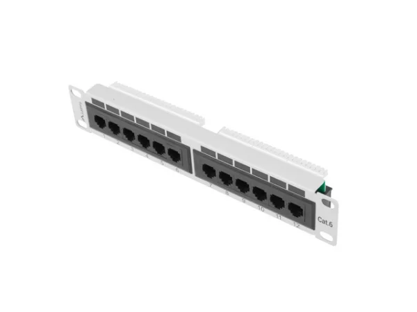 PATCH PANEL 12PORT 1U 10" CAT.6 UTP ŠEDÝ