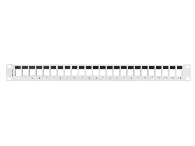 PATCH PANEL BLANK 24 PORTŮ 1U PRO MODULY KEYSTONE ŠEDÝ
