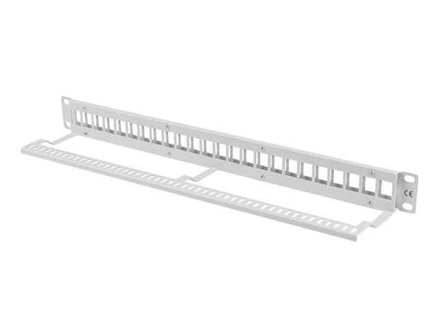 PATCH PANEL BLANK 24 PORTŮ 1U PRO MODULY KEYSTONE ŠEDÝ