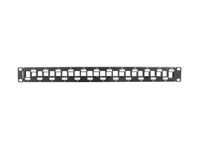 24PORTOVÝ PATCH PANEL S ORGANIZÉREM PRO KEYSTONE MODULY ČERNÝ