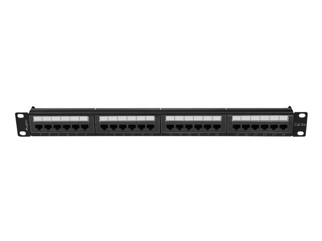 PATCH PANEL 24 PORTŮ 1U 19" CAT.6A UTP ČERNÝ