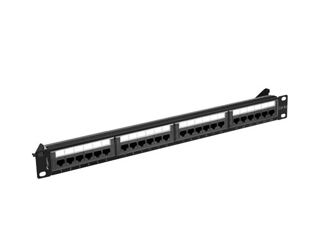 PATCH PANEL 24 PORTŮ 1U 19" CAT.6A UTP ČERNÝ