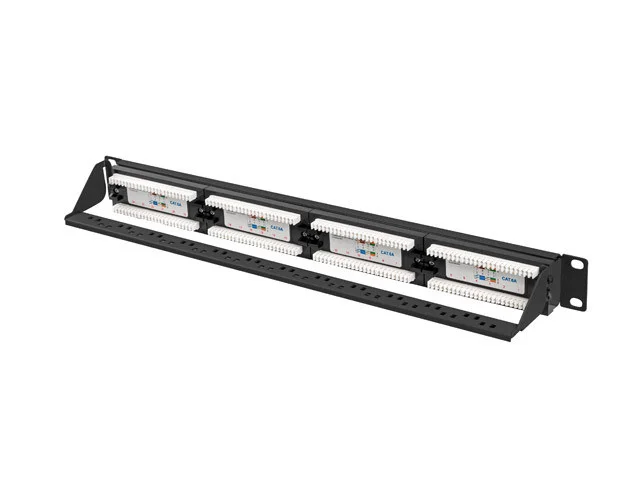 PATCH PANEL 24 PORTŮ 1U 19" CAT.6A UTP ČERNÝ