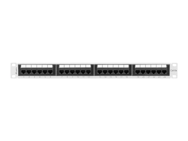 PATCH PANEL 24 PORTŮ 1U 19" CAT.6A UTP ŠEDÝ