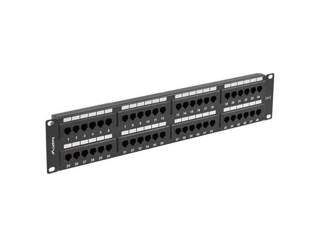 PATCH PANEL 48 PORTŮ 2U 19" CAT.6 UTP ČERNÝ