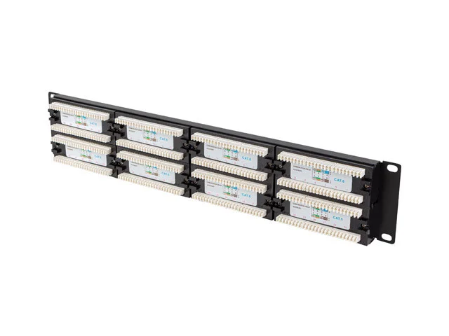 PATCH PANEL 48 PORTŮ 2U 19" CAT.6 UTP ČERNÝ