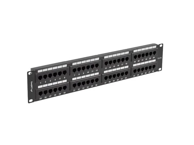 PATCH PANEL 48 PORTŮ 2U 19" CAT.5E UTP ČERNÝ