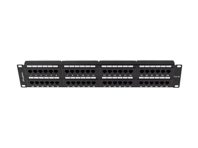 PATCH PANEL 48 PORTŮ 2U 19" CAT.5E UTP ČERNÝ