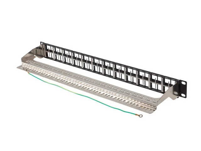 PATCH PANEL PRÁZDNÝ 48 PORTŮ 1U 19" FTP PRO MODULY KEYSTONE ČERNÝ
