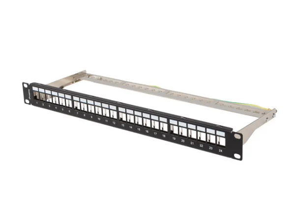 PATCH PANEL 24 PORTŮ 1U 19" FTP PRO MODULY KEYSTONE ČERNÝ