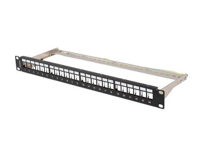 PATCH PANEL 24 PORTŮ 1U 19" FTP PRO MODULY KEYSTONE ČERNÝ
