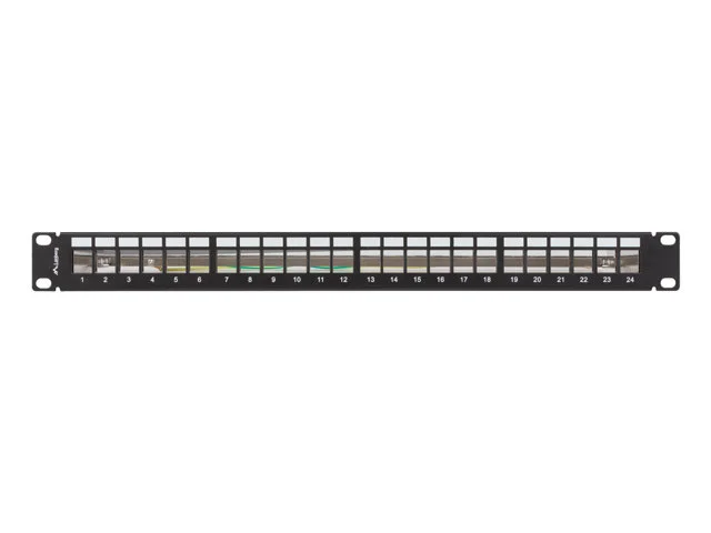 PATCH PANEL 24 PORTŮ 1U 19" FTP PRO MODULY KEYSTONE ČERNÝ
