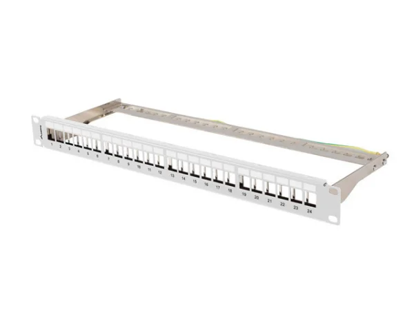 PATCH PANEL PRÁZDNÝ 24 PORTŮ 1U 19" FTP PRO MODULY KEYSTONE ŠEDÝ
