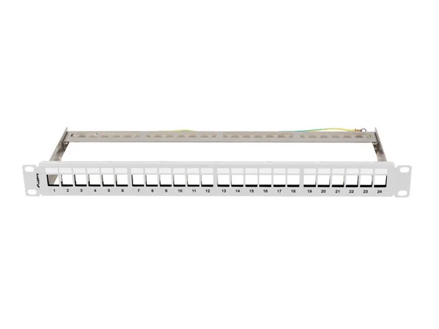PATCH PANEL PRÁZDNÝ 24 PORTŮ 1U 19" FTP PRO MODULY KEYSTONE ŠEDÝ