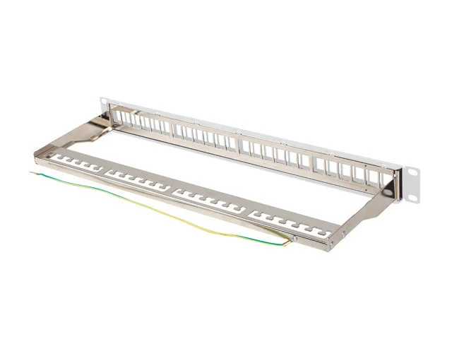 PATCH PANEL PRÁZDNÝ 24 PORTŮ 1U 19" FTP PRO MODULY KEYSTONE ŠEDÝ