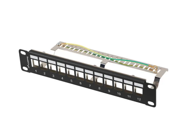 PATCH PANEL 12 PORTŮ 1U 19" FTP PRO MODULY KEYSTONE ČERNÝ  V2