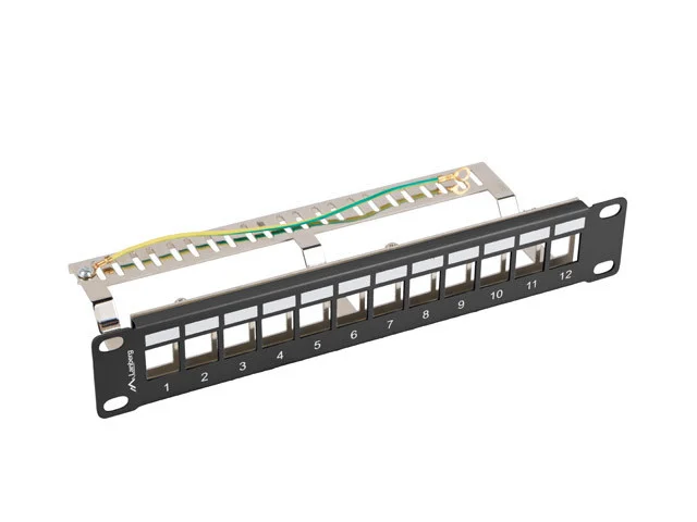 PATCH PANEL 12 PORTŮ 1U 19" FTP PRO MODULY KEYSTONE ČERNÝ  V2