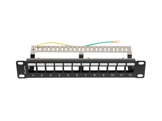 PATCH PANEL 12 PORTŮ 1U 19" FTP PRO MODULY KEYSTONE ČERNÝ  V2