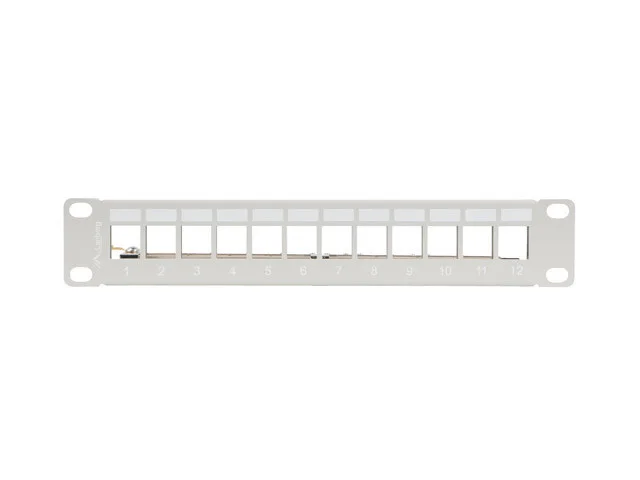 PATCH PANEL 12 PORTŮ 1U 19" FTP PRO MODULY KEYSTONE ŠEDÝ  V2