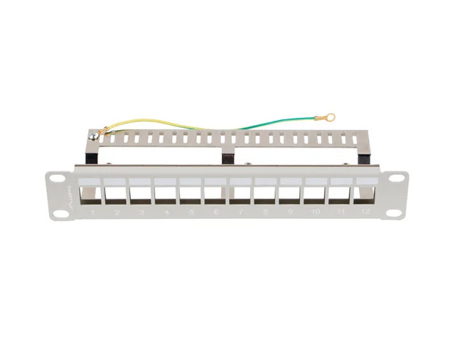 PATCH PANEL 12 PORTŮ 1U 19" FTP PRO MODULY KEYSTONE ŠEDÝ  V2