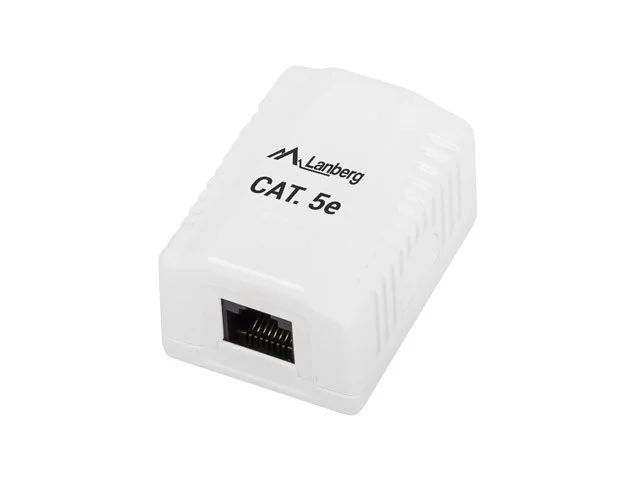 KRABICE PRO POVRCHOVOU MONTÁŽ CAT.5E UTP NESTÍNĚNÁ 1X RJ45 BÍLÁ
