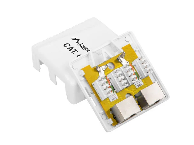 KRABICE PRO POVRCHOVOU MONTÁŽ CAT.6 FTP STÍNĚNÁ 2X RJ45 BÍLÁ