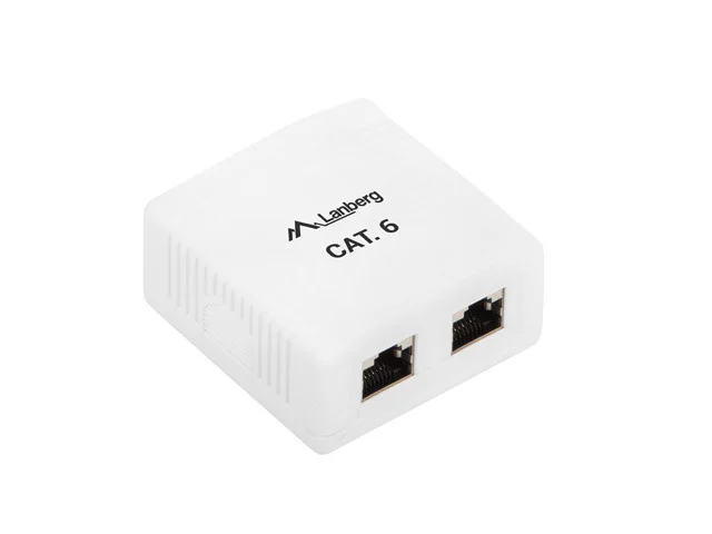 KRABICE PRO POVRCHOVOU MONTÁŽ CAT.6 FTP STÍNĚNÁ 2X RJ45 BÍLÁ