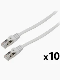 PATCHCORD CAT.6 FTP 1M ŠEDÝ   10-PACK