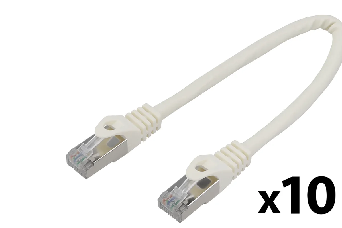 PATCHCORD CAT.6 FTP 0,5 M BÍLÝ   10-PACK