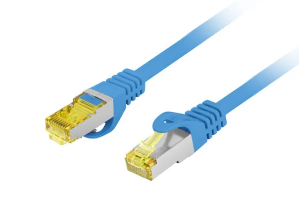 PATCHCORD CAT.6A S/FTP LSZH CU 0.25M MODRÝ