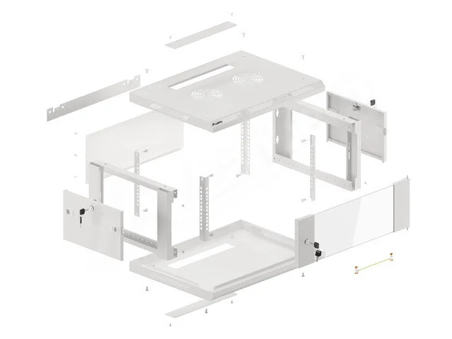 RACK  19" PRO MONTÁŽ NA STĚNU 4U/600X450